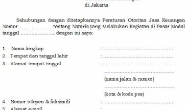 FORMULIR DAFTAR ULANG NOTARIS DI PASAR MODAL